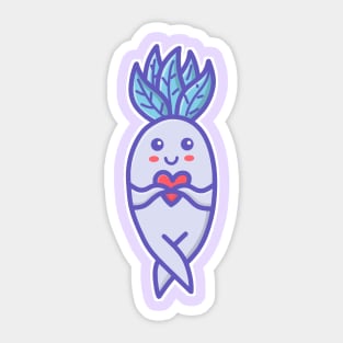 Cute Chibi Baby Mandrake with Heart Sticker